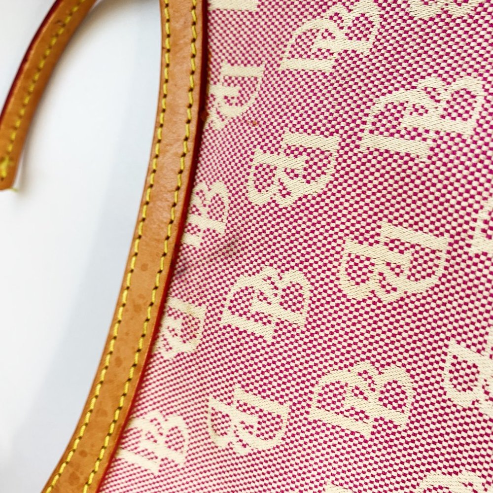 Dooney & Bourke Y2K Vintage Canvas Leather Trim Pink Monogram Bag Adjustable - Picture 9 of 12